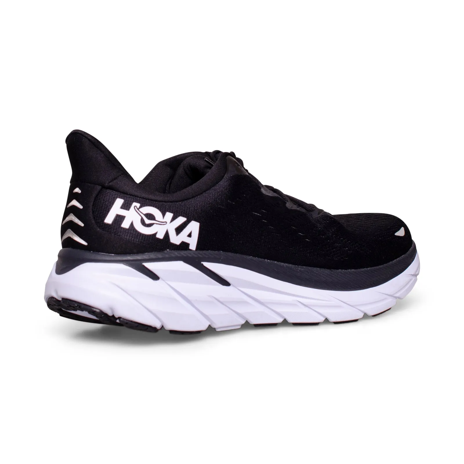 Hoka One One Clifton 8 Black / White Running Shoes - Women's